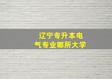 辽宁专升本电气专业哪所大学