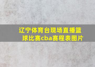 辽宁体育台现场直播篮球比赛cba赛程表图片