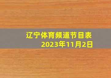 辽宁体育频道节目表2023年11月2日