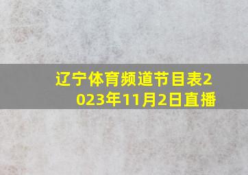 辽宁体育频道节目表2023年11月2日直播