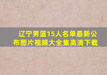 辽宁男篮15人名单最新公布图片视频大全集高清下载