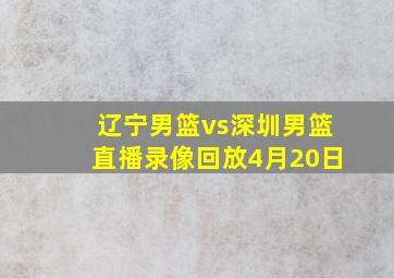 辽宁男篮vs深圳男篮直播录像回放4月20日