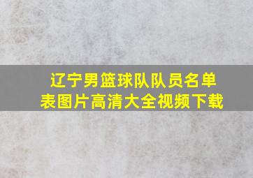 辽宁男篮球队队员名单表图片高清大全视频下载