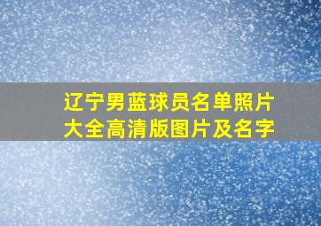 辽宁男蓝球员名单照片大全高清版图片及名字