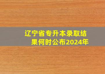 辽宁省专升本录取结果何时公布2024年