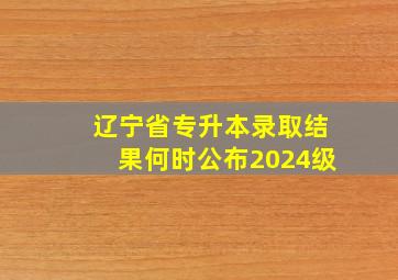 辽宁省专升本录取结果何时公布2024级