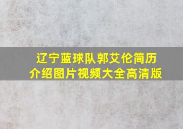 辽宁蓝球队郭艾伦简历介绍图片视频大全高清版