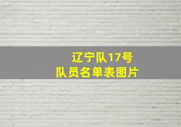 辽宁队17号队员名单表图片