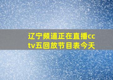 辽宁频道正在直播cctv五回放节目表今天