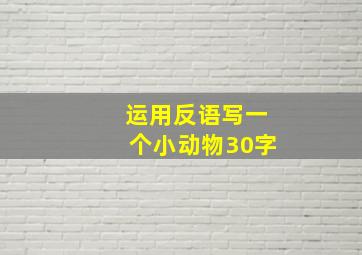 运用反语写一个小动物30字