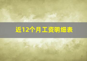 近12个月工资明细表