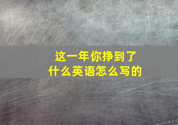 这一年你挣到了什么英语怎么写的