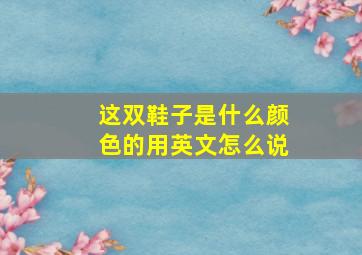 这双鞋子是什么颜色的用英文怎么说