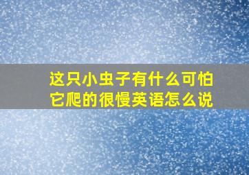 这只小虫子有什么可怕它爬的很慢英语怎么说