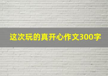 这次玩的真开心作文300字