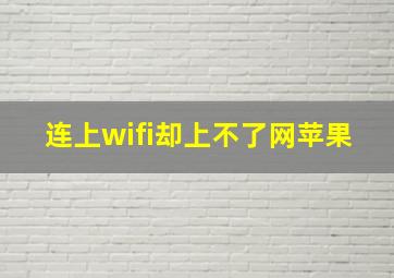 连上wifi却上不了网苹果