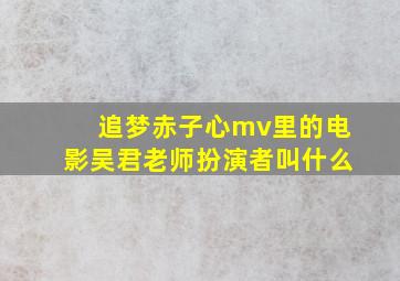 追梦赤子心mv里的电影吴君老师扮演者叫什么