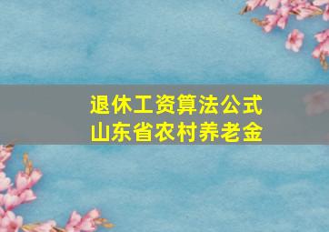 退休工资算法公式山东省农村养老金