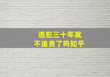 逃犯三十年就不追责了吗知乎