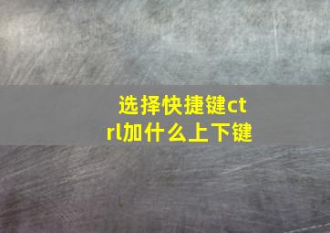 选择快捷键ctrl加什么上下键