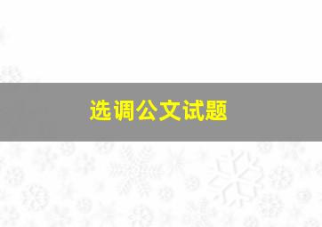 选调公文试题