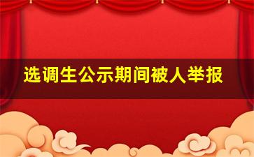 选调生公示期间被人举报