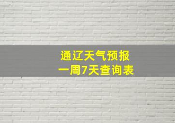 通辽天气预报一周7天查询表