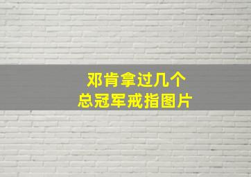 邓肯拿过几个总冠军戒指图片