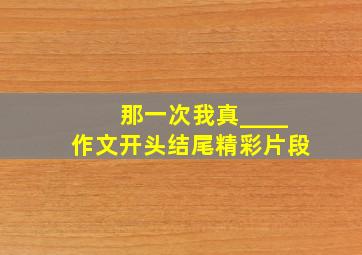 那一次我真____作文开头结尾精彩片段