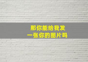 那你能给我发一张你的图片吗