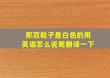 那双鞋子是白色的用英语怎么说呢翻译一下