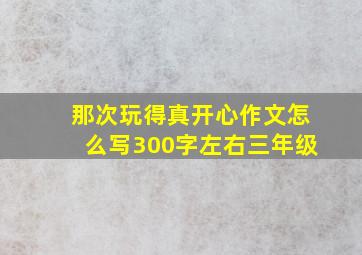 那次玩得真开心作文怎么写300字左右三年级