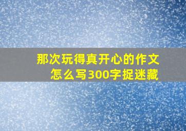 那次玩得真开心的作文怎么写300字捉迷藏