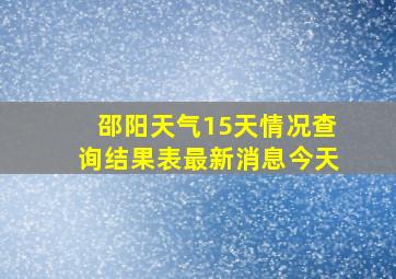 邵阳天气15天情况查询结果表最新消息今天