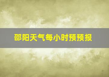 邵阳天气每小时预预报