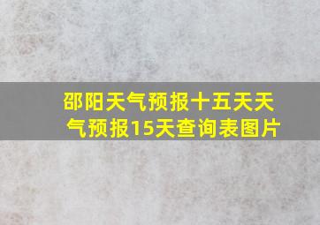 邵阳天气预报十五天天气预报15天查询表图片