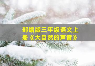 部编版三年级语文上册《大自然的声音》