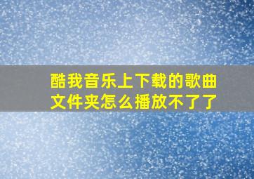 酷我音乐上下载的歌曲文件夹怎么播放不了了