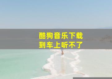 酷狗音乐下载到车上听不了