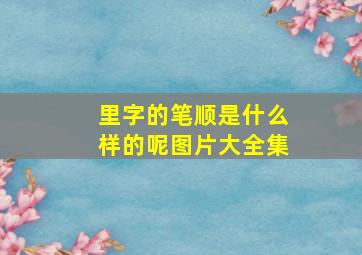 里字的笔顺是什么样的呢图片大全集