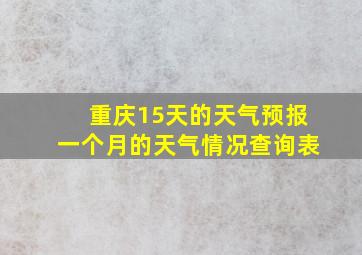 重庆15天的天气预报一个月的天气情况查询表