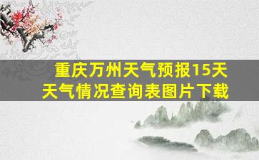 重庆万州天气预报15天天气情况查询表图片下载