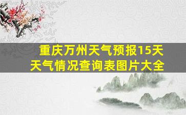 重庆万州天气预报15天天气情况查询表图片大全