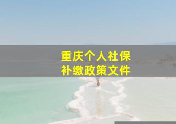 重庆个人社保补缴政策文件