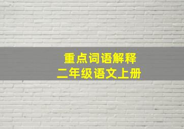 重点词语解释二年级语文上册