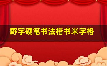 野字硬笔书法楷书米字格