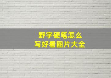 野字硬笔怎么写好看图片大全