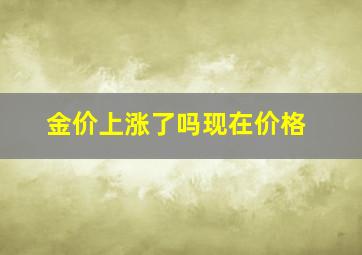 金价上涨了吗现在价格