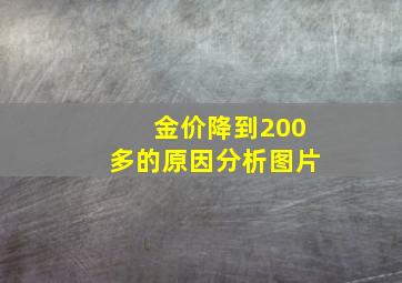 金价降到200多的原因分析图片