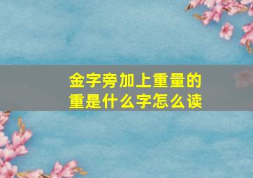 金字旁加上重量的重是什么字怎么读